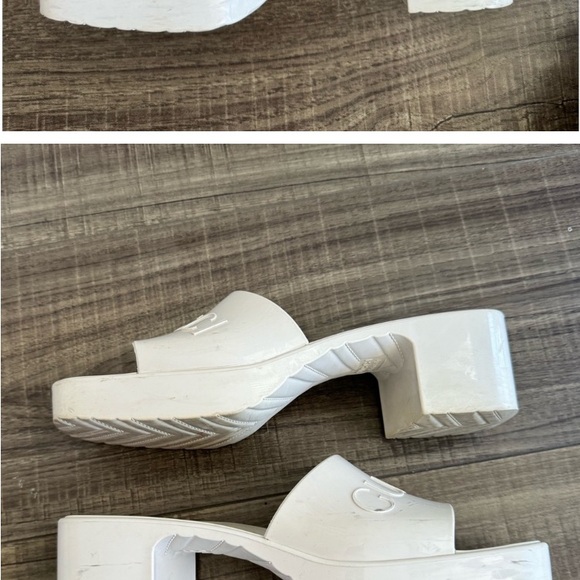 Gucci Rubber Monogram Slide Mule Sandals Sz 8 - Picture 9 of 15
